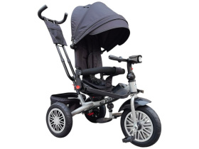 Велосипед трехколесный SLIDER, надувные колёса 12 и 10", фара, корзинка, сумочка