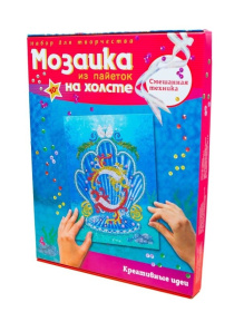 Мозаика из пайеток на холсте "Рыбы"