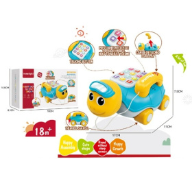 Телефон-каталка "Черепашка", звуковые эффекты, размер: 17*11*7,5 см