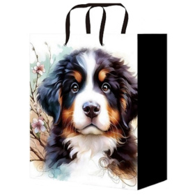 Optima Пакет подарочный с глянц.лам.  (12 шт в наборе) 26,4*32,7*8см (L) Песик и веточки