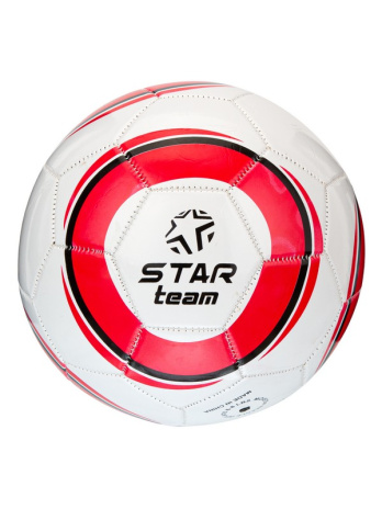 Мяч футбольный "STAR Team" PVC, 5 цв. в ассорт. (оранж. красн. зелен. желт. бел.), диаметр 22 см.. в/п 25*13*3 см