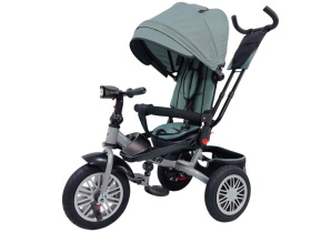 Велосипед трехколесный SLIDER, надувные колёса 12 и 10", фара, корзинка, сумочка