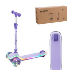 Самокат трехколесный Slider, светящиеся полиуретановые колёса и платформа, руль складной