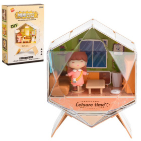 Набор «Уютный дом» куколка, питомец, мебель, аксессуары, свет, размер: 10,5*10,5*13,3 см