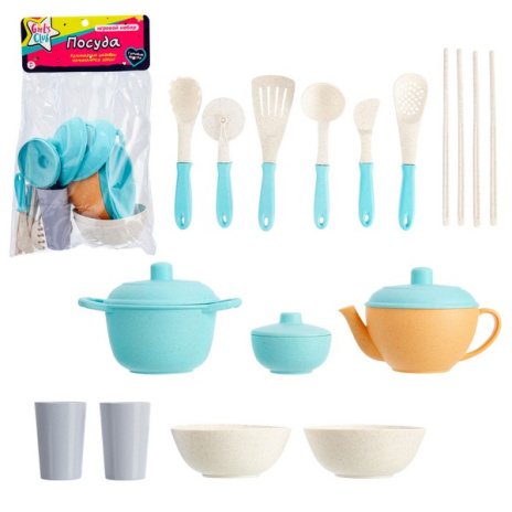 Набор Girl's Club "Посуда", более 15 предметов, органические материалы Набор Girl's Club "Посуда", более 15 предметов, органические материалы