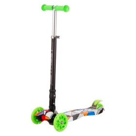 Самокат трехколесный складной, колеса PU со светом