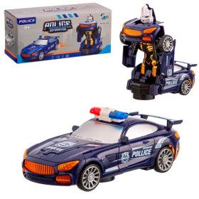 Машинка "Полиция" на батарейках, трансформируется в робота