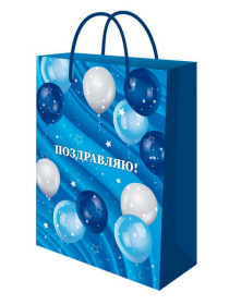 Optima Пакет подарочный с глянц.лам. 22*31*10 см (ML) Шары, 128г (соб.разр)