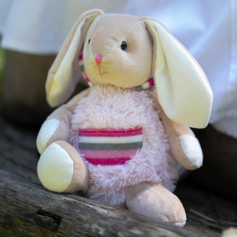 Мягкая Игрушка RELANA, Зайка в меховом розовом худи с карманом, 19 см Мягкая Игрушка RELANA, Зайка в меховом розовом худи с карманом, 19 см