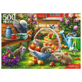 Пазлы 500 элементов. "Семья ежей"