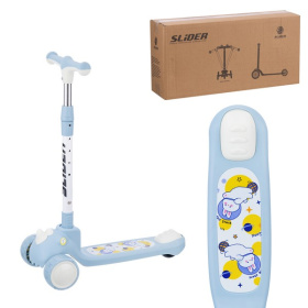 Самокат трехколесный Slider, колеса светящиеся, руль складной