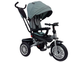 Велосипед трехколесный SLIDER, надувные колёса 12 и 10", фара, корзинка, сумочка