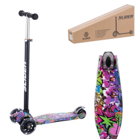 Самокат четырехколесный Slider, колеса светящиеся (диаметр 118/76 мм)