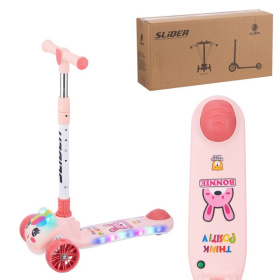 Самокат трехколесный Slider, колеса светящиеся, руль складной
