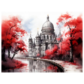 Алмаз мозаика (класс.) 30х40 см, без подр., с полн. заполн.(30цв) Красная осень