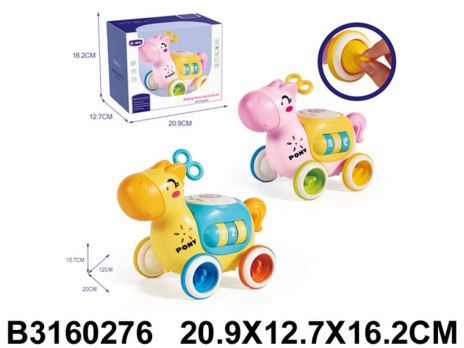 Игрушка развивающая "Пони" на колесиках, цифры, буквы, световые и звуковые эффекты