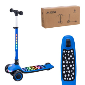 Самокат трехколесный Slider, светящиеся полиуретановые колёса и платформа, руль складной