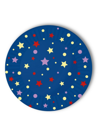 Тарелки бумажные Звёздочки и конфетти (23 см, 6 шт)