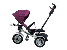 Велосипед трехколесный SLIDER, надувные колёса 12 и 10", фара, корзинка, сумочка