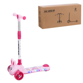 Самокат трехколесный Slider, колеса светящиеся, руль складной