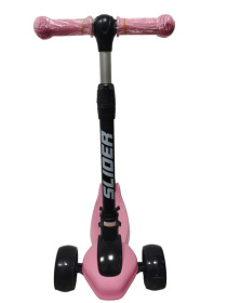 Самокат трехколесный Slider, колеса светящиеся, руль складной