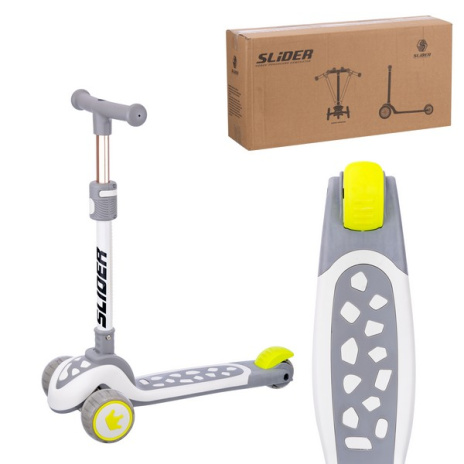 Самокат трехколесный Slider, колеса светящиеся, руль складной