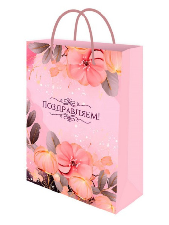 Optima Пакет подарочный с глянц.лам. 22*31*10 см (ML) Красивый букет, 128г (соб.разр)