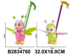 Каталка на палочке "Бабочка", высота ручки: 38 см, 2 цвета в ассортименте