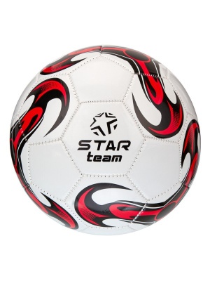 Мяч футбольный "STAR Team" PVC, 5 цв. в ассорт. (оранж. красн. зелен. желт. бел.), диаметр 22 см.