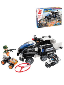 Конструктор пластик. Полицейская машина (517 дет., 3 фигурки,в коробке)