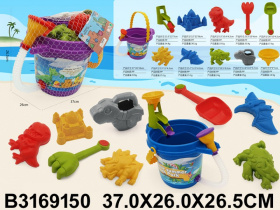 Набор "Песочный" 11 предметов: ведёрко, лейка, формочки, совок, грабли Набор "Песочный" 11 предметов: ведёрко, лейка, формочки, совок, грабли