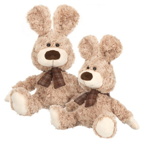 Зайчик с коричневым шарфиком, 25 см