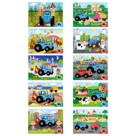 Микс пазлы Синий Трактор. 54 элемента. (10 шт в наборе)