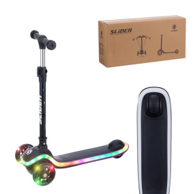 Самокат трехколесный Slider, светящиеся полиуретановые колёса и платформа, руль складной