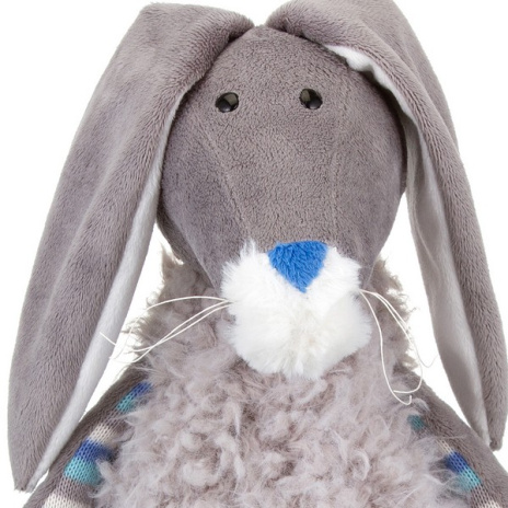 Мягкая Игрушка RELANA, Зайчик в меховом костюме с вязанными деталями, 27 см