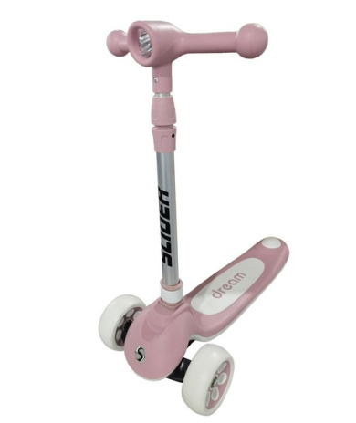 Самокат трехколесный Slider, светящиеся колёса и платформа, руль складной с фонариком