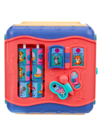 Куб логический  "Elefantino" сортер, шестерёнки, часики, лабиринт с машинками, головоломка