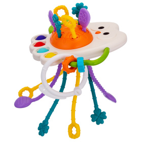 Развивающий игровой центр Сова "Elefantino", 6 резиночек с уникальной текстурой, подвижные детали