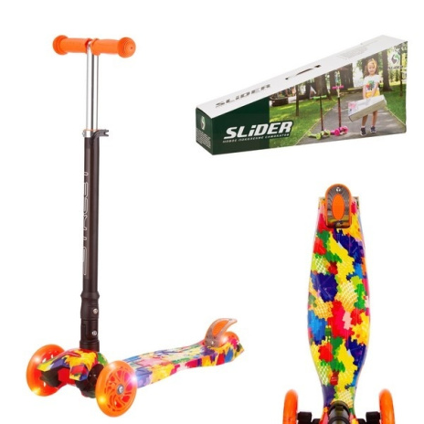 Самокат трехколесный складной, колеса PU со светом