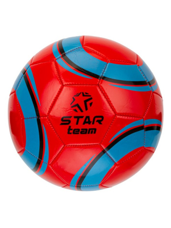 Мяч футбольный "STAR Team" PVC, 5 цв. в ассорт. (оранж. красн. зелен. желт. бел.), диаметр 22 см.. в/п 25*13*3 см