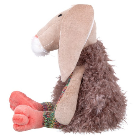 Мягкая Игрушка RELANA, Зайка в меховом костюме с вязанными деталями, 27 см