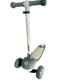 Самокат трехколесный Slider, светящиеся полиуретановые колёса и платформа, руль складной