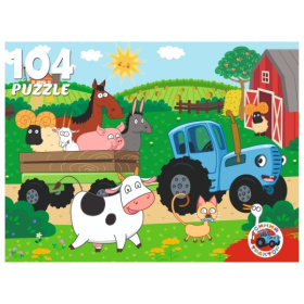 Пазлы 104 элемента. Лицензия/ СИНИЙ ТРАКТОР