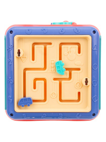 Куб логический  "Elefantino" сортер, шестерёнки, часики, лабиринт с машинками, головоломка