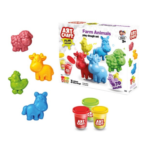 Игрушка AЯT CRAFT Набор для лепки Домашние животные, тесто 3х56г.