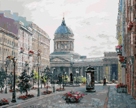 Раскраска по номерам "Малая Конюшенная улица"