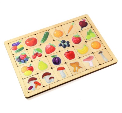 Игра развивающая деревянная "Овощи-Фрукты-Ягоды-Грибы"