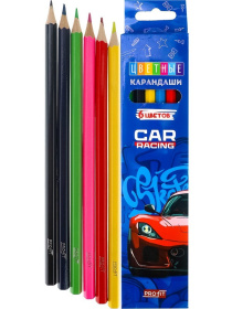Карандаши цв пл.2М,набор,гекс.6цв. СУПЕРКАР  гриф.d=2,8мм