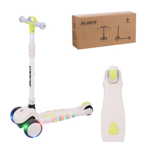 Самокат трехколесный Slider, светящиеся колёса и платформа, руль складной