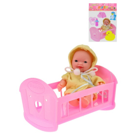 Пупс в наборе (13х9 см) "Готовимся ко сну" (аксесс, в пакете)